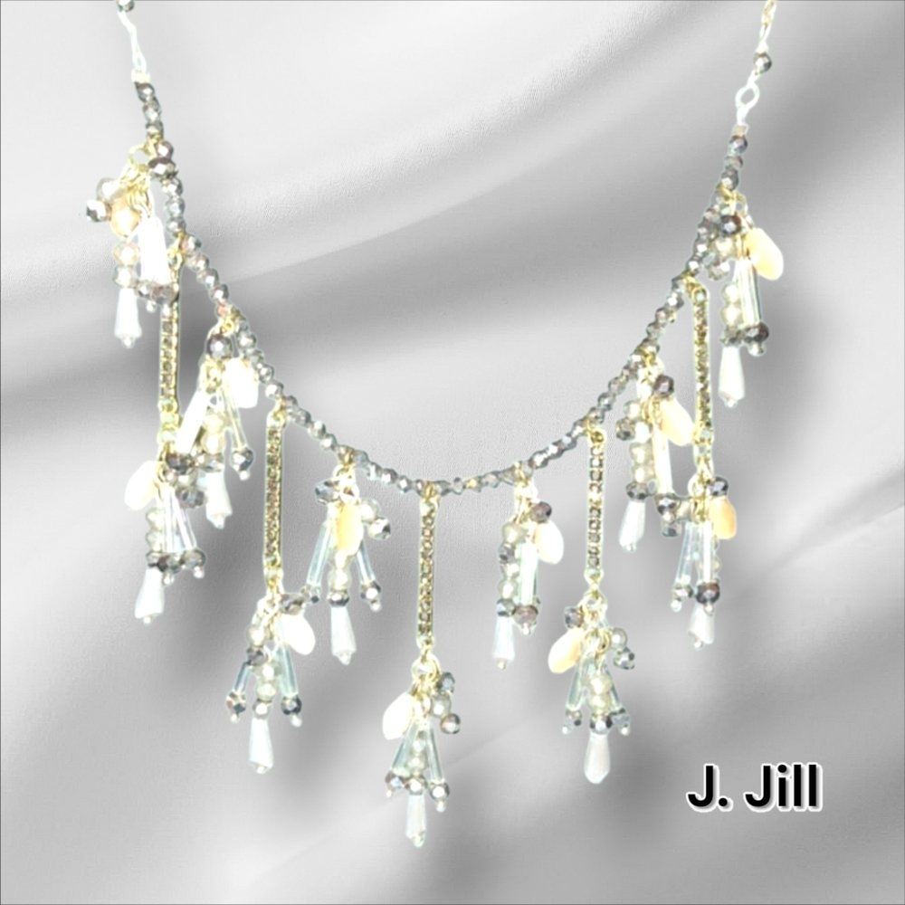 J. Jill icicle glistening beaded bib necklace euc